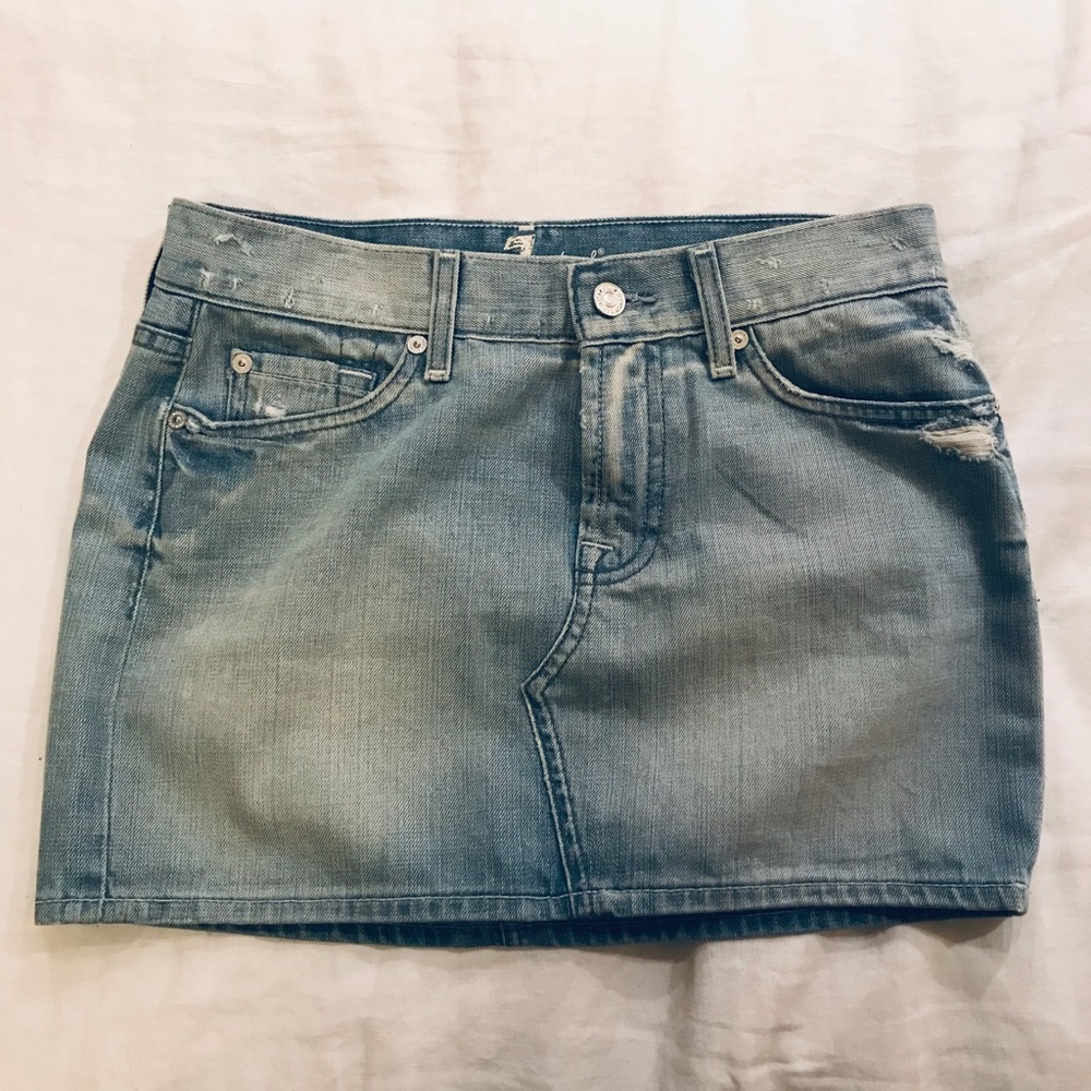 7 for All Mankind Denim Mini Skirt Size 26